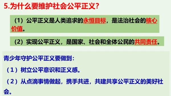 第八课 维护公平正义2021-2022学年八年级道德与法治下册按课复习精品课件（统编版）(共25张P