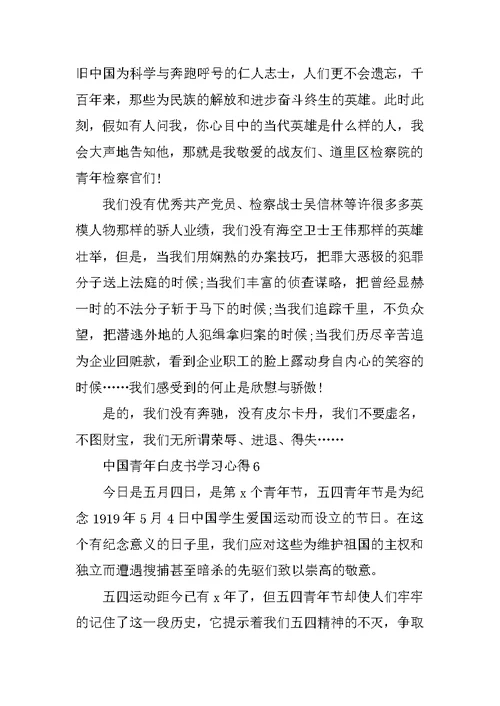 中国青年白皮书学习心得通用10篇