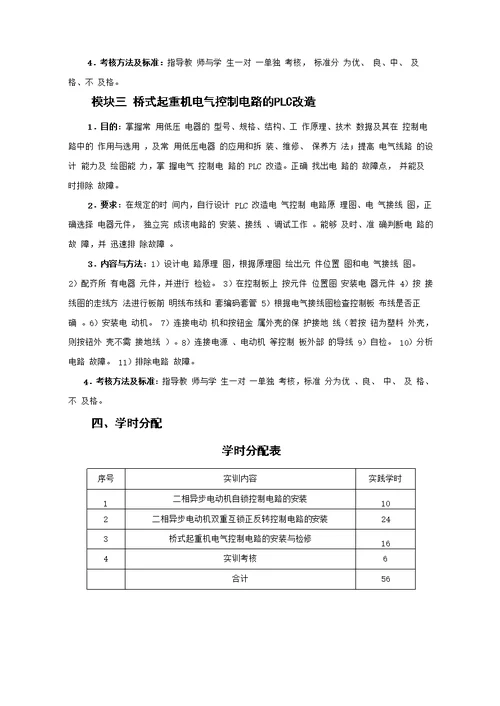 电气自动化技术专业综合训练课程大纲