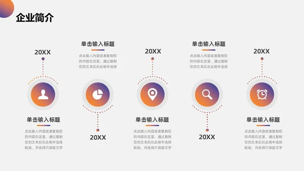 橙色渐变简约商务风公司介绍PPT模板