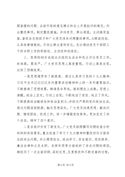 生活会民主评议党员的情况报告.docx