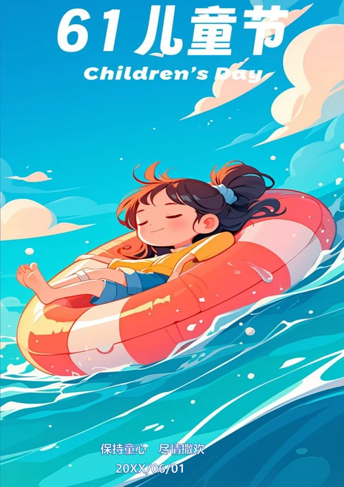 保持童心尽情撒欢六一节日海报