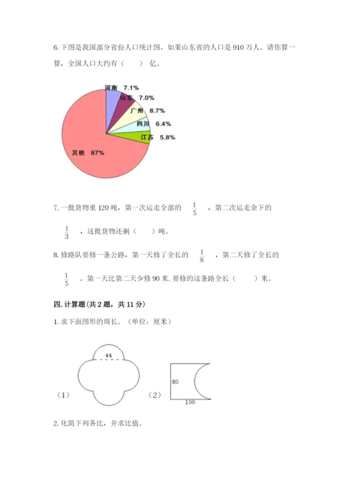 人教版小学六年级上册数学期末测试卷精品【突破训练】.docx