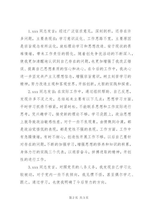 XX党支部民主生活会记录.docx