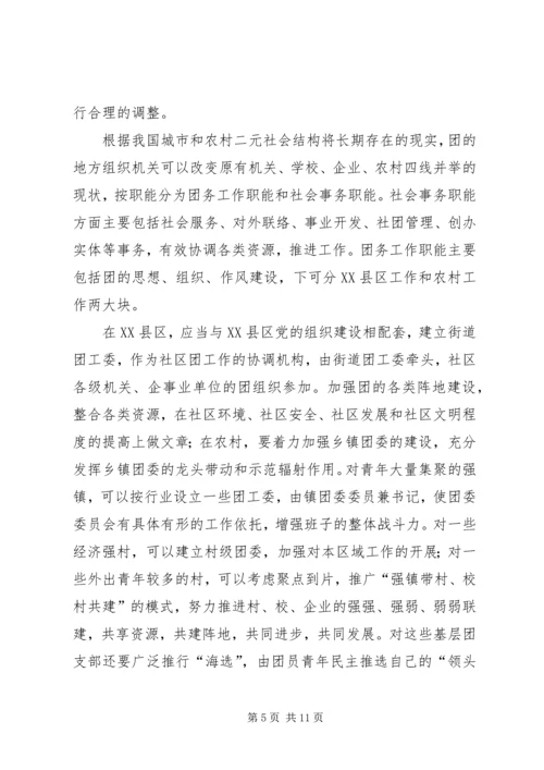 关于建立共青团社会化工作机制的思考_1.docx