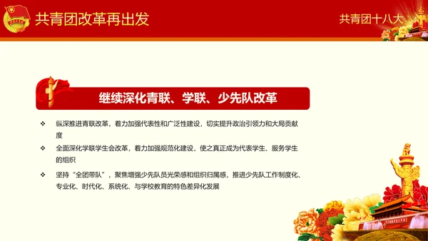 中国共青团十八大精神学习解读PPT模板