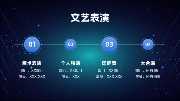 蓝色科技风年会ppt模板