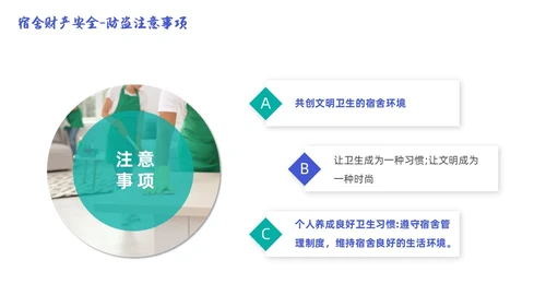蓝色简约商务大学生宿舍用电安全PPT课件