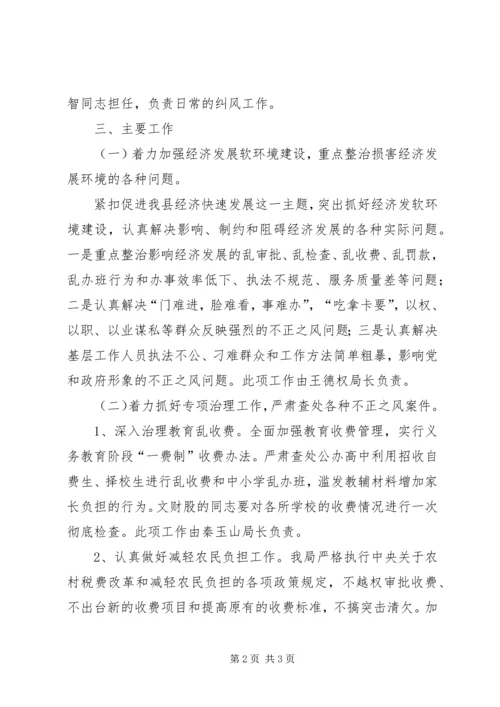 财政局党风廉政建设和纠风工作方案.docx