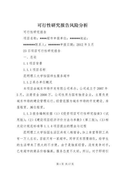 可行性研究报告风险分析 (2).docx