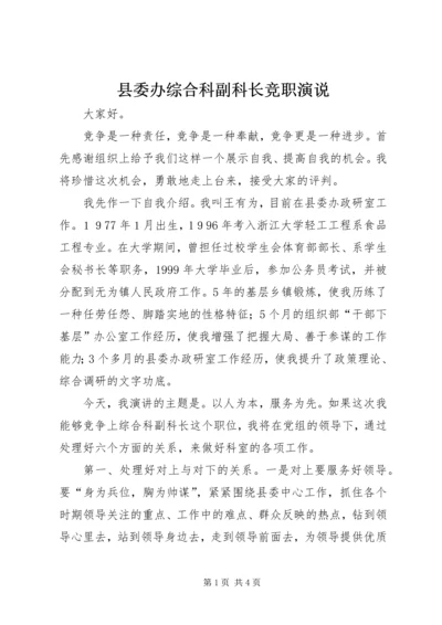 县委办综合科副科长竞职演说 (11).docx