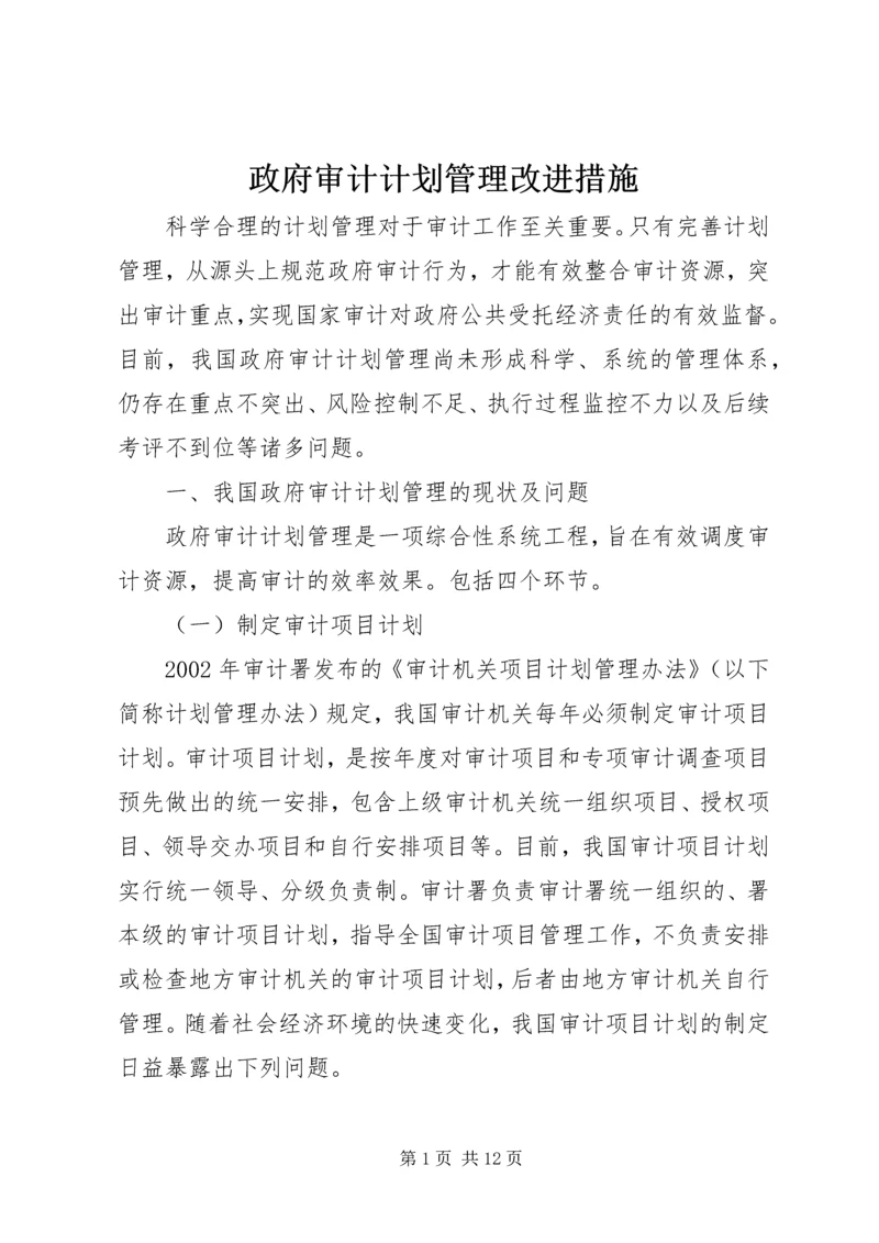 政府审计计划管理改进措施.docx