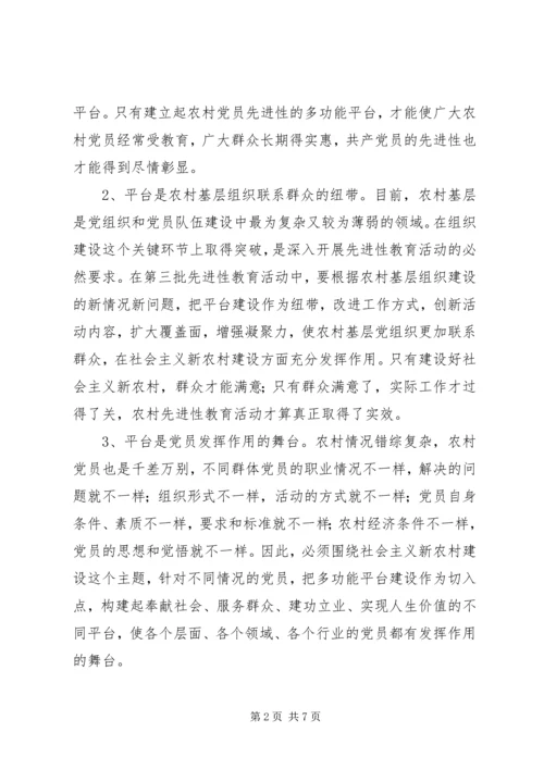 搭建农村党员先进性建设的多功能平台报告.docx