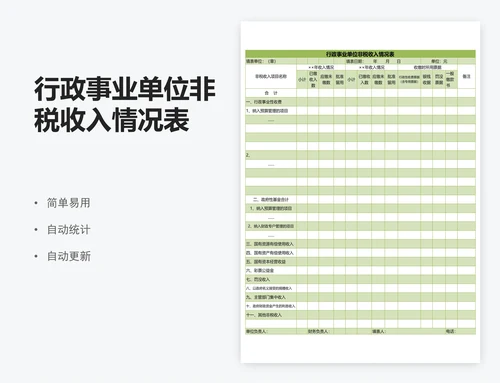 行政事业单位非税收入情况表