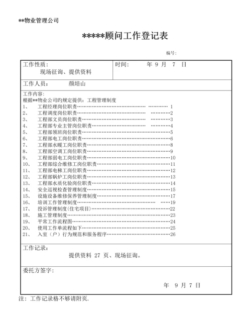 物业顾问关键工程管理岗位基本职责新版制度标准流程.docx