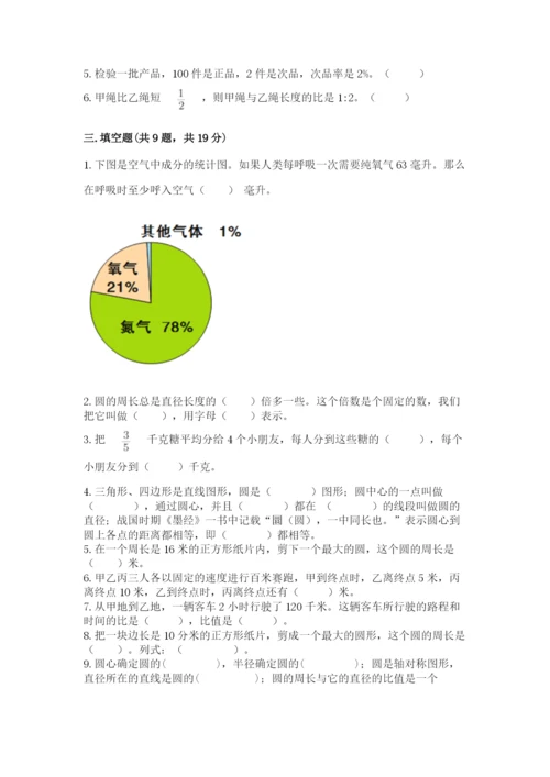 小学数学六年级上册期末考试试卷及参考答案（实用）.docx