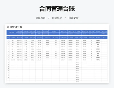 合同管理台账