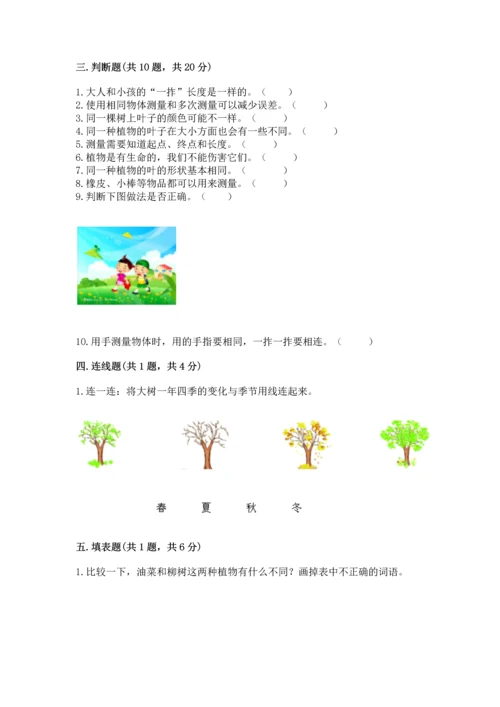 教科版一年级上册科学期末测试卷带答案（夺分金卷）.docx