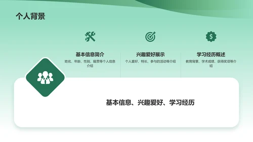 绿色小清新班委竞选自我介绍PPT模板