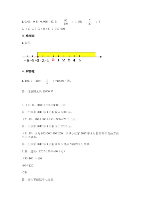 北师大版小学数学六年级下册期末检测试题有精品答案.docx