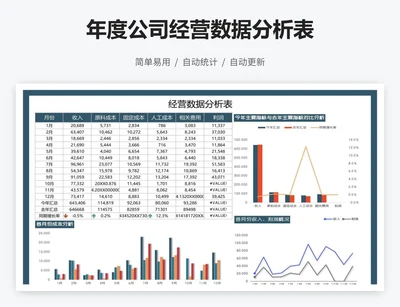 年度公司经营数据分析表