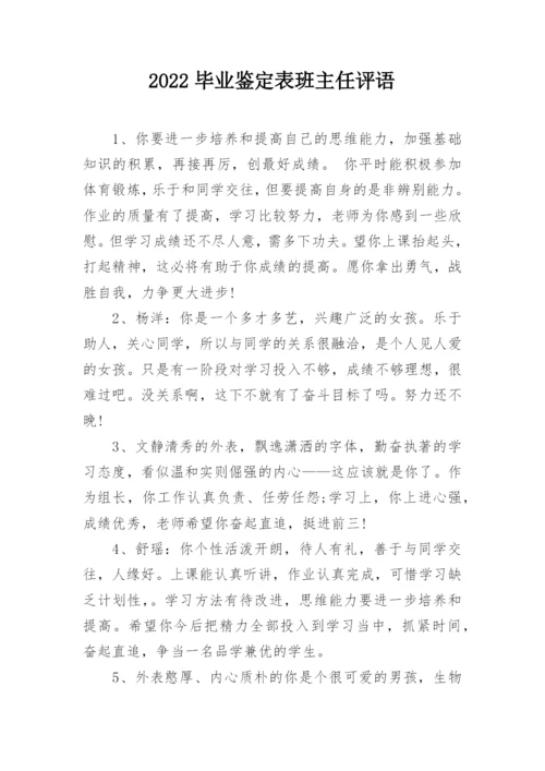 2022毕业鉴定表班主任评语.docx