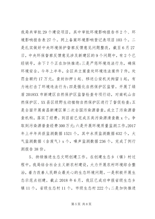 环保局XX年上半年工作总结及下半年工作计划.docx