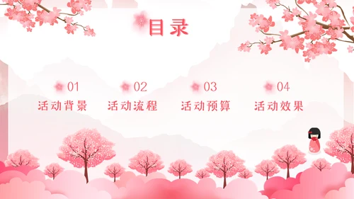 浪漫粉色樱花节通用PPT模板