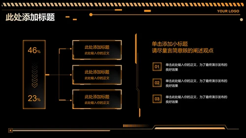 黄色科技风工业通用PPT演示模板