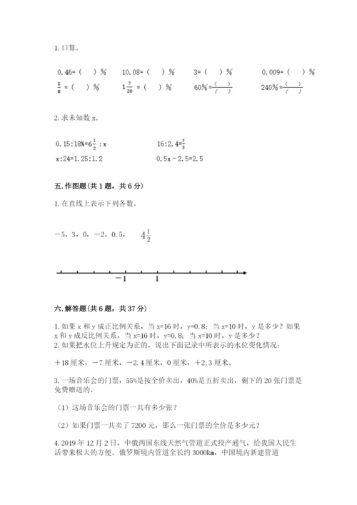 六年级下册数学期末测试卷往年题考.docx