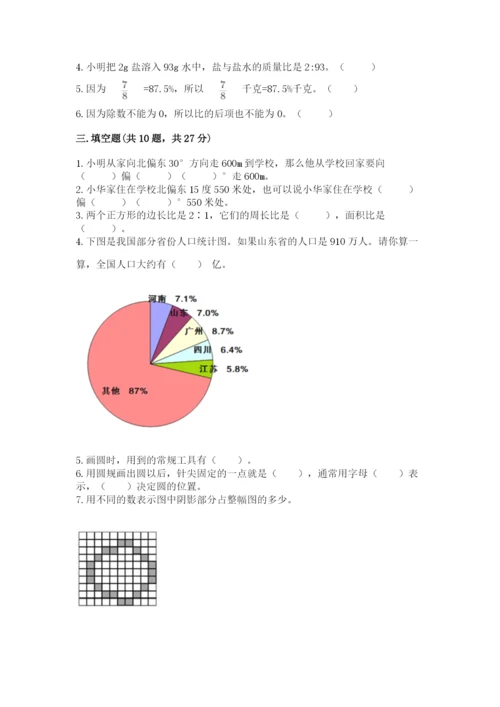 2022年人教版六年级上册数学期末测试卷含完整答案【精选题】.docx