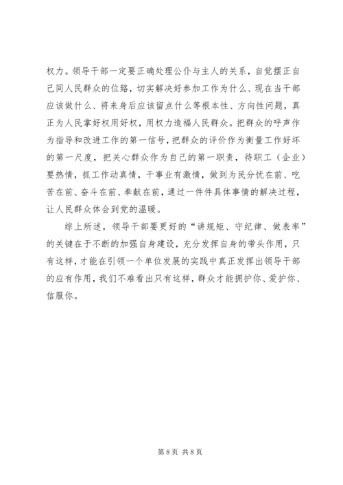 党员干部要自觉做守纪律讲规矩的表率.docx