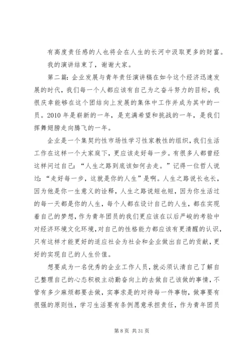 企业发展与青年责任演讲稿精编.docx