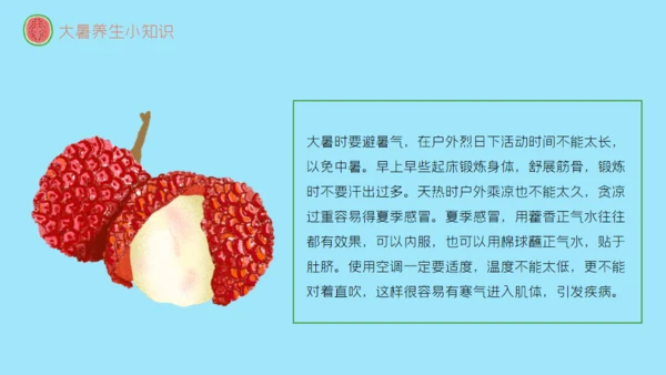 大暑节气讲解泳池避暑通用PPT模板