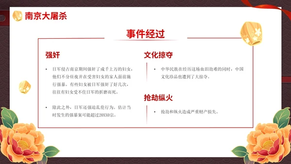 南京大屠杀国家公祭日主题班会带内容PPT模板