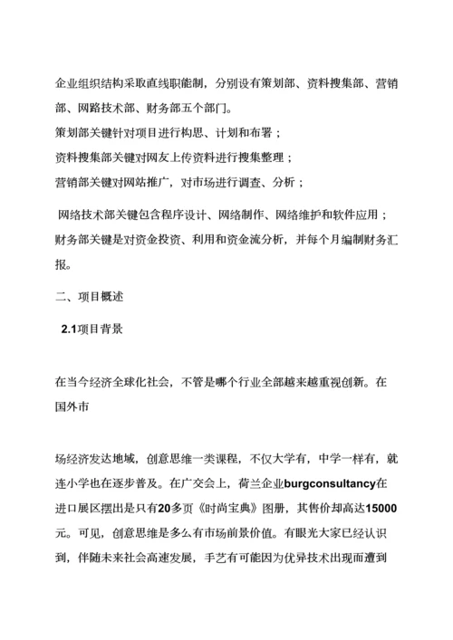 工作专题计划之电商创业专题计划书范文.docx