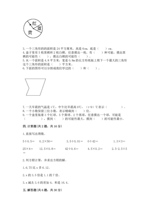 人教版数学五年级上册期末考试试卷含完整答案（夺冠）.docx