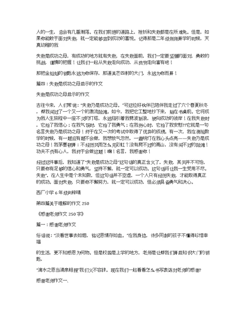 关于理解的作文250理解万岁的作文250