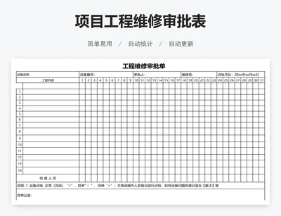 项目工程维修审批表