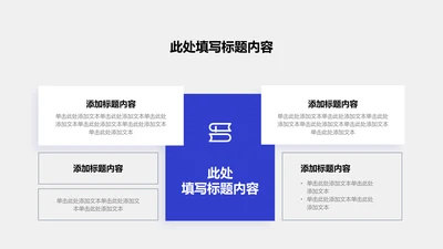 正文页-蓝色商务风4项矩阵关系图示