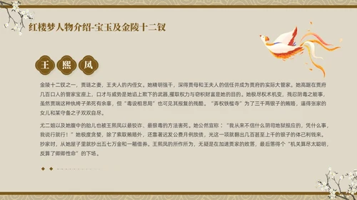褐色复古中国风中国四大名著之红楼梦人物介绍PPT