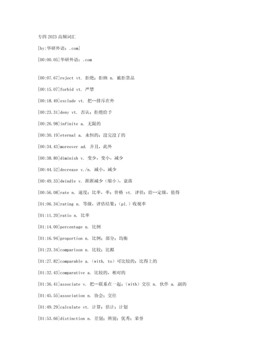 2023年专四高频词汇.docx