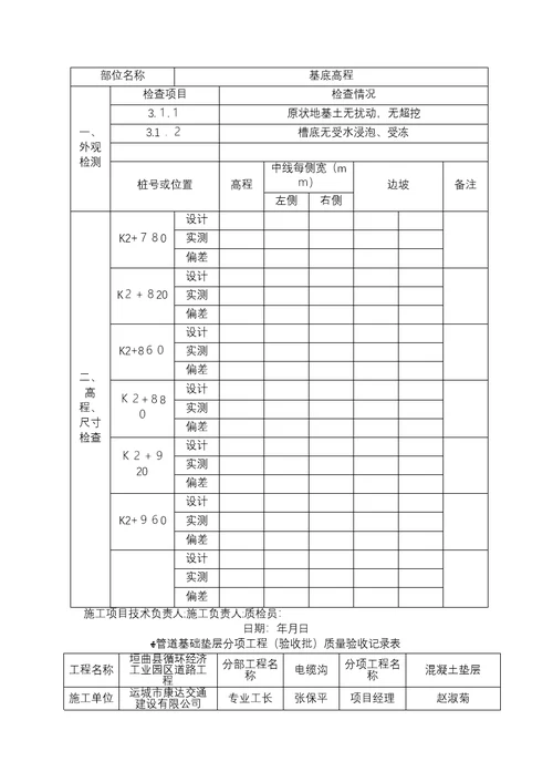 电缆沟施工表格-Microsoft-Office-Word--文档