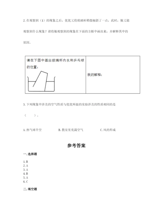 教科版小学三年级上册科学期末测试卷（word）.docx