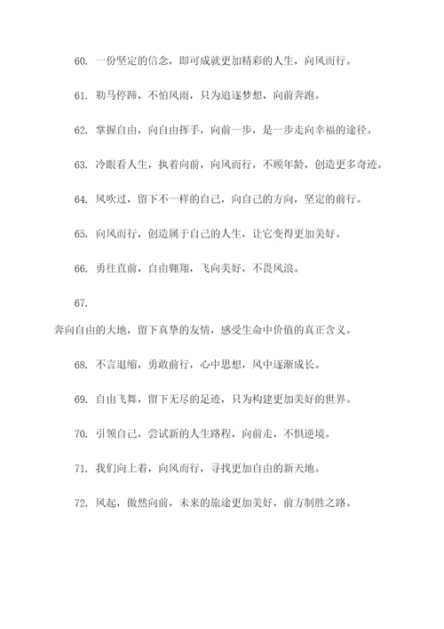 向风而行的好词好句