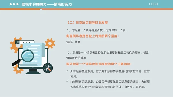 橙色插画风情商与领导力培训