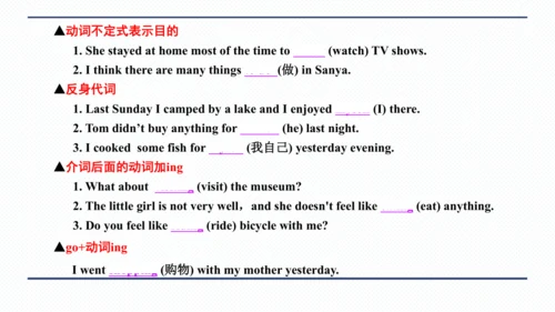 人教版八年级上册Unit 1 Where did you go on vacation? 期中复习习