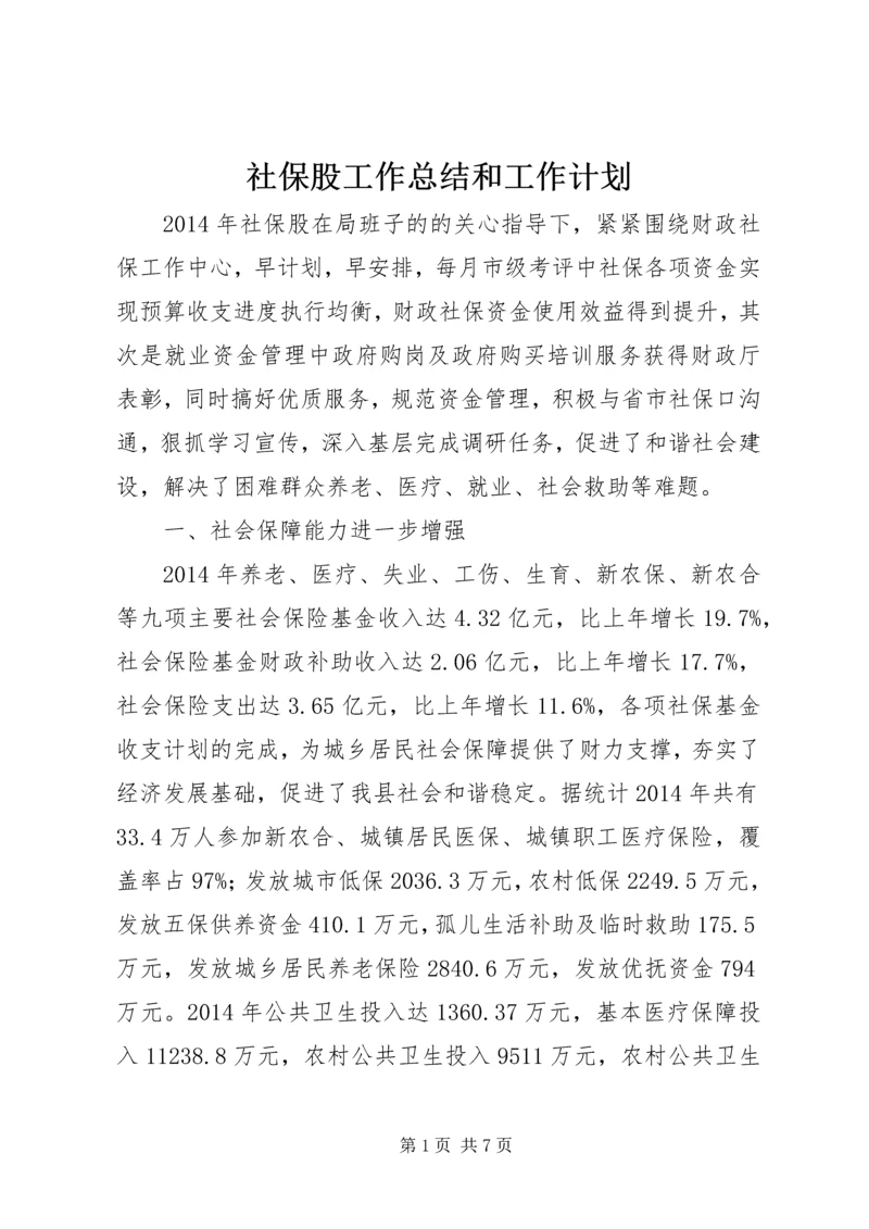 社保股工作总结和工作计划.docx