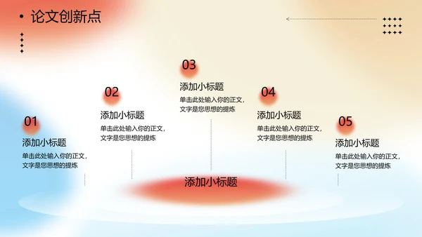 弥散光论文答辩渐变PPT模板