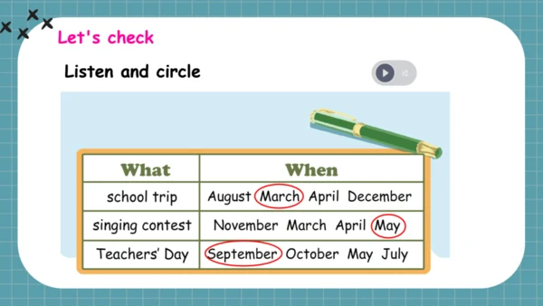 Unit 3 My school calendar Part C Start to read&sto